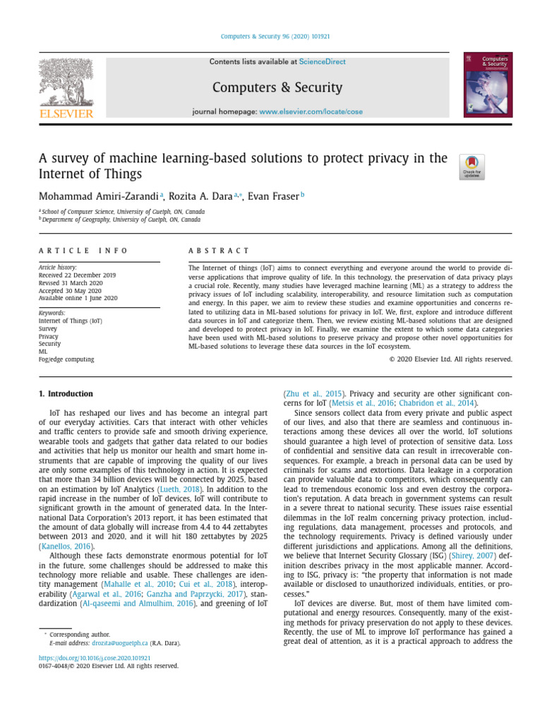 A Survey of Machine Learning-Based Solutions To Protect Privacy in The ...