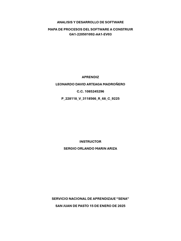 Mapa de Procesos Del Software A Construir. GA1-220501092-AA1-EV03 | PDF