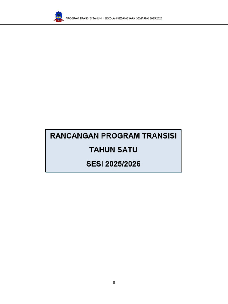 Program Transisi Tahun 1 2025/2026 | PDF