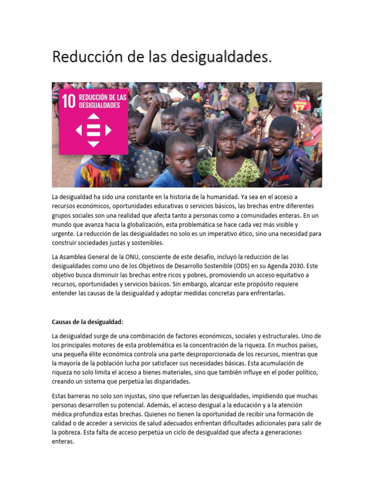 Estrategias para Reducir Desigualdades | PDF | Desigualdad social ...
