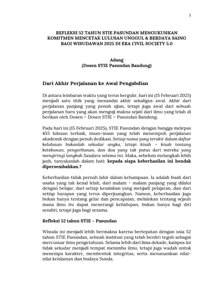 4 - Wisuda Stie Pasundan | PDF