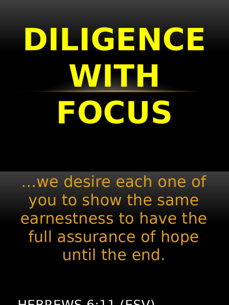 Diligence and Focus in Task Completion | PDF