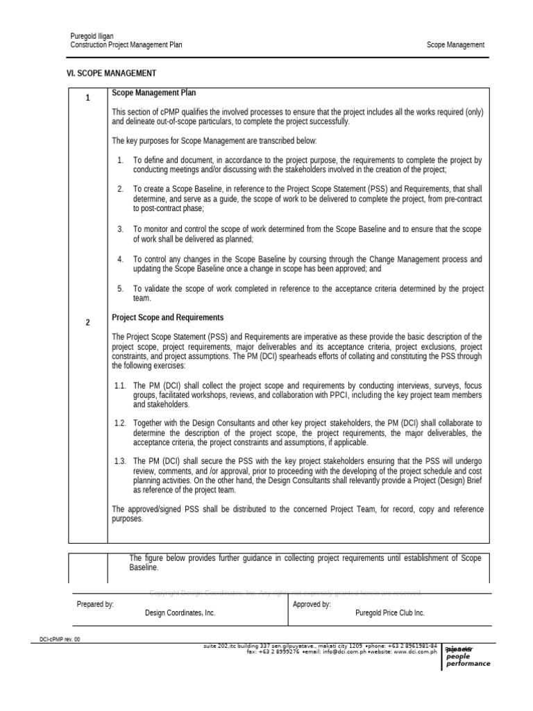 VI. Scope Management Rev.00 | PDF | Project Management