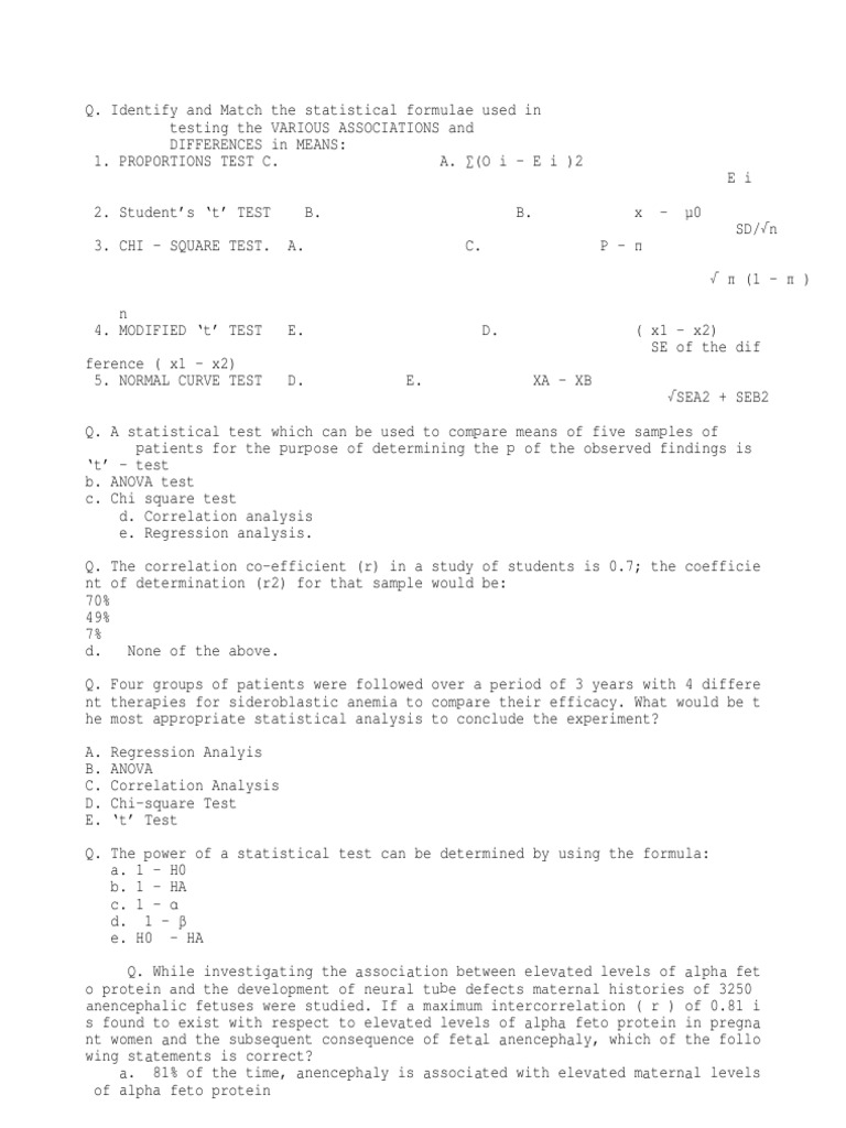 Old MCQ Epidemiology PDF Statistical Analysis Teaching Mathematics