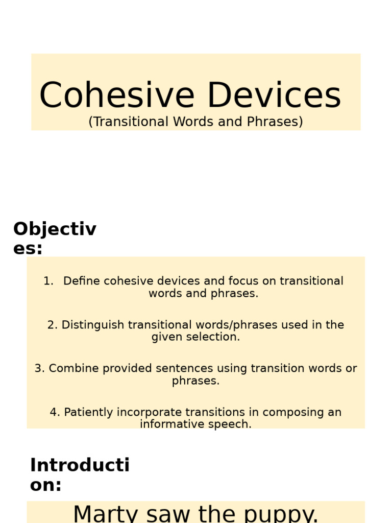 Understanding Cohesive Devices | PDF | Sentence (Linguistics) | Word