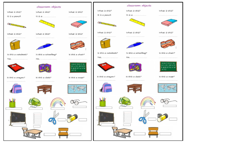 Classroom Objects | PDF