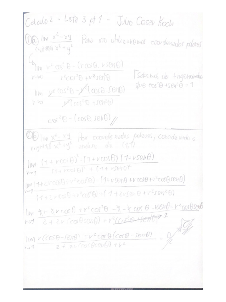 Lista 3 PT 1 - Calculo 2 (Incompleta) | PDF