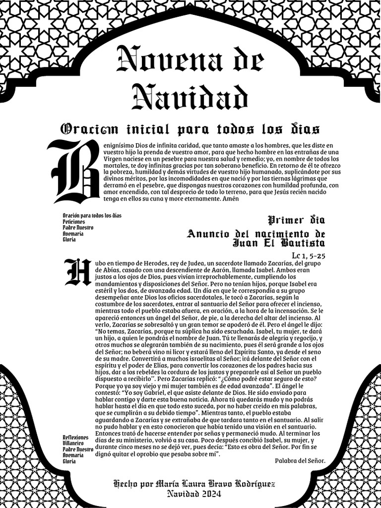 Novena de Navidad: Reflexiones y Oraciones | PDF | María, madre de ...