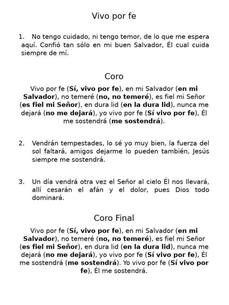 Vivo por fe: Letra y Acordes | PDF