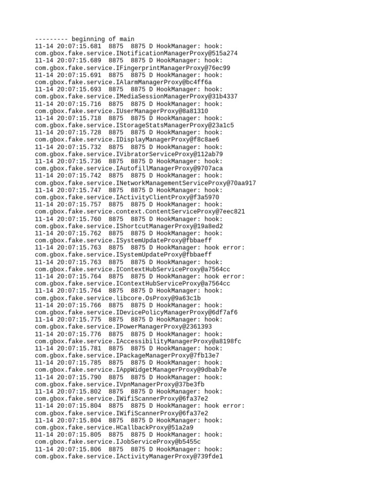 Android Service Hook Logging Details | PDF | Computing Platforms ...