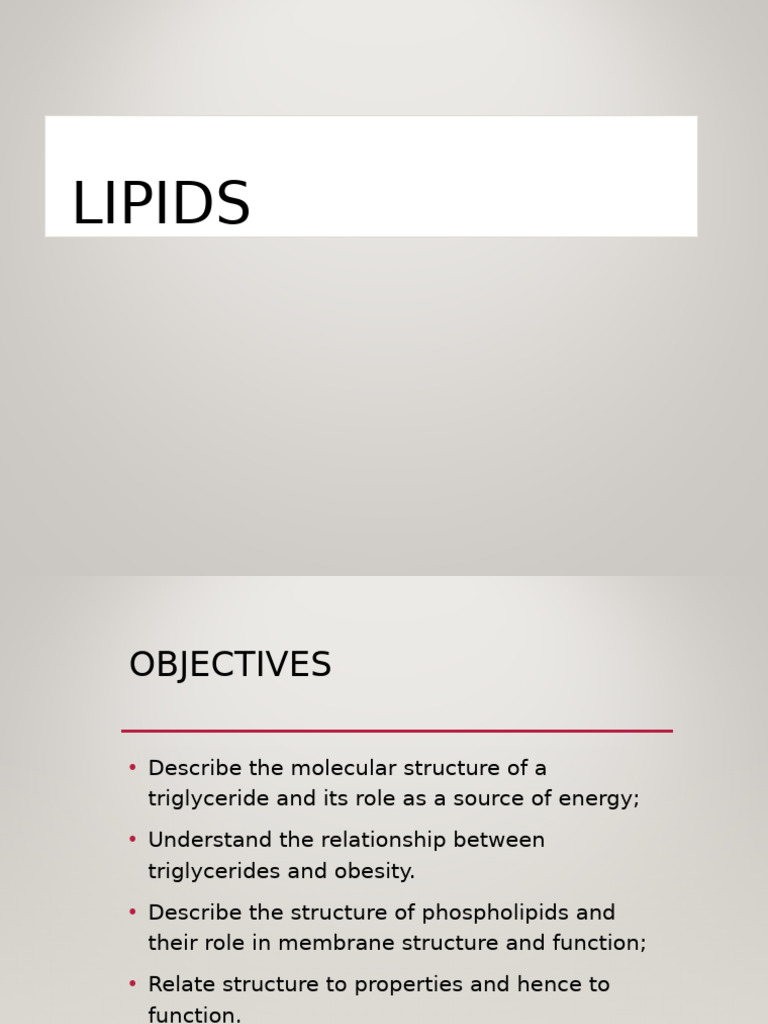 Lipids Lesson | PDF | Lipid | Triglyceride