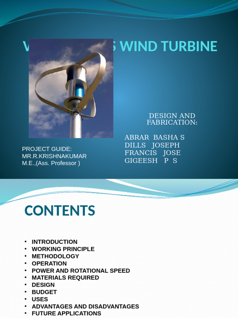 Savonius Wind Turbine Design Overview | PDF | Turbine | Mechanical ...