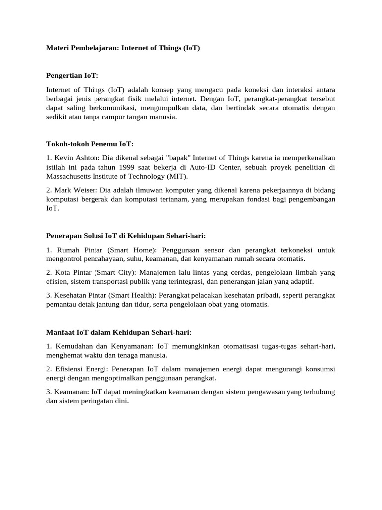 Panduan Lengkap Internet of Things (IoT) | PDF