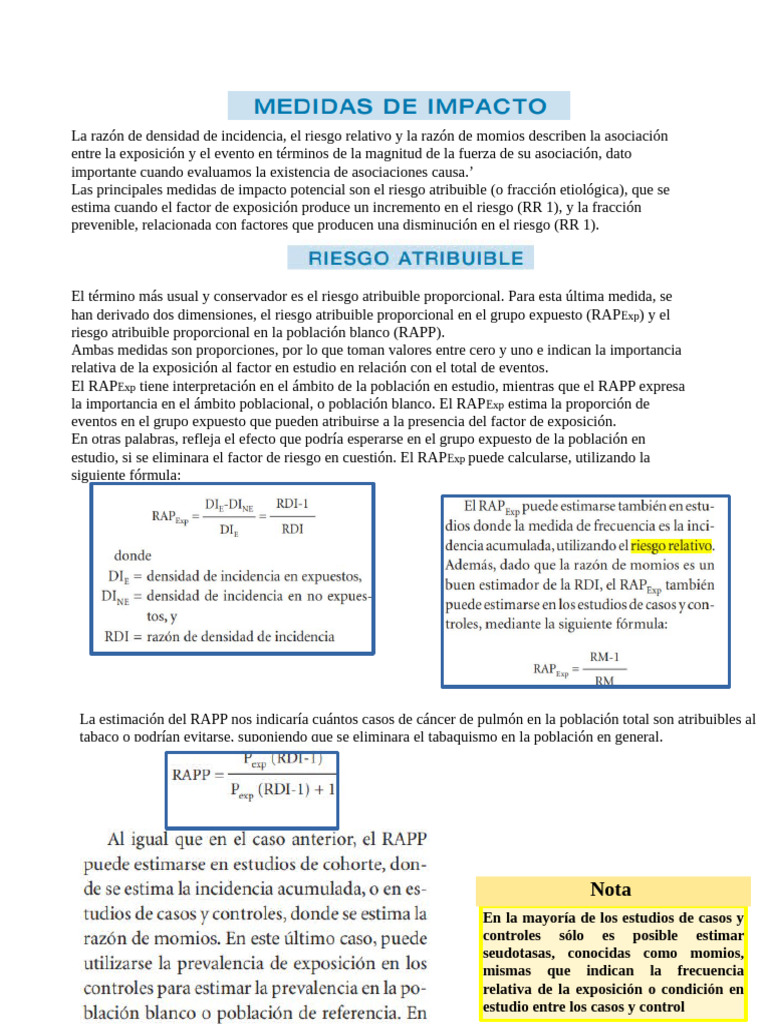 Medidas de riesgo en epidemiología | PDF | Odds Ratio