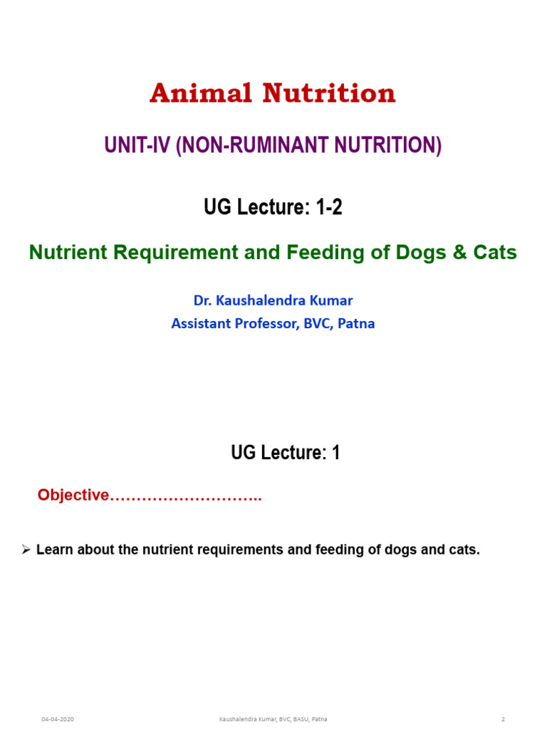 Image showcasing Nutrient Needs for Dogs and Cats | PDF | Foods | Biomolecules