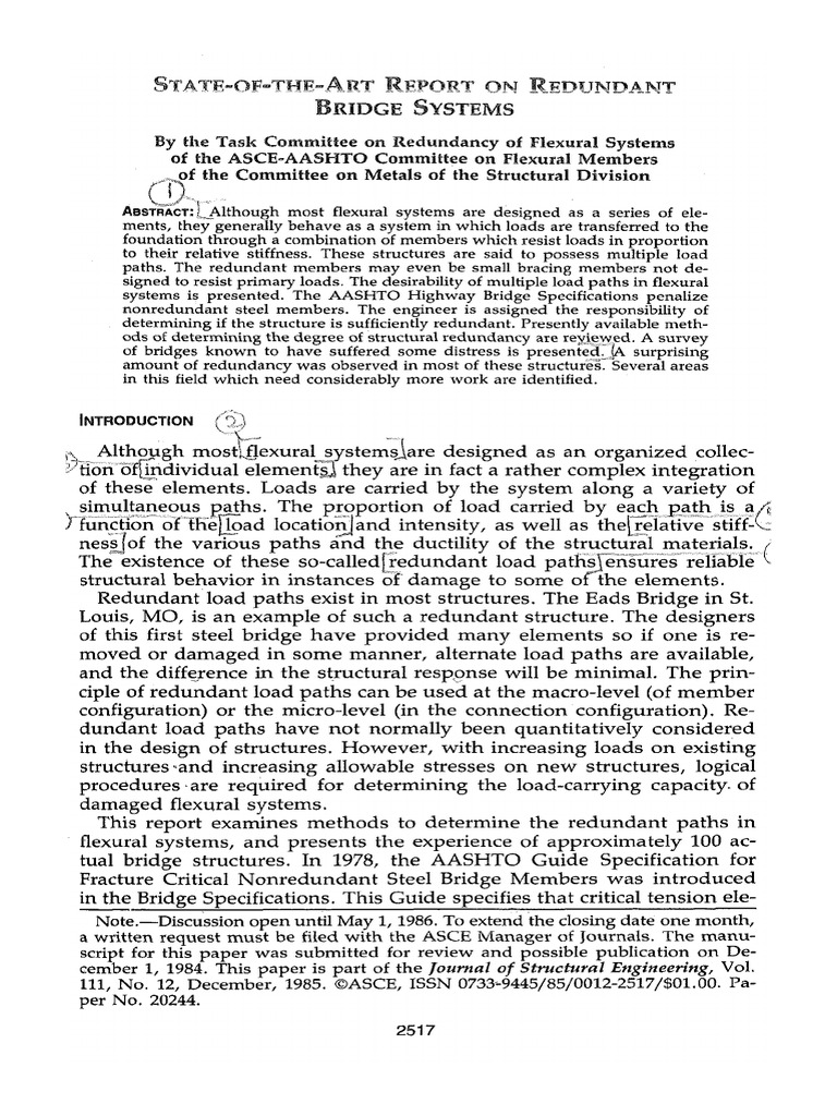 1985 State of The Art Report On Redundant Bridge Systems | PDF ...