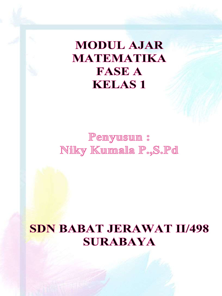 Modul Ajar Matematika SD Kelas 1 | PDF