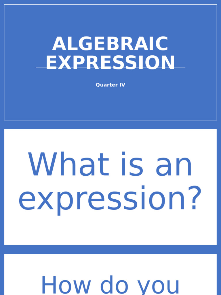 Understanding Algebraic Expressions | PDF