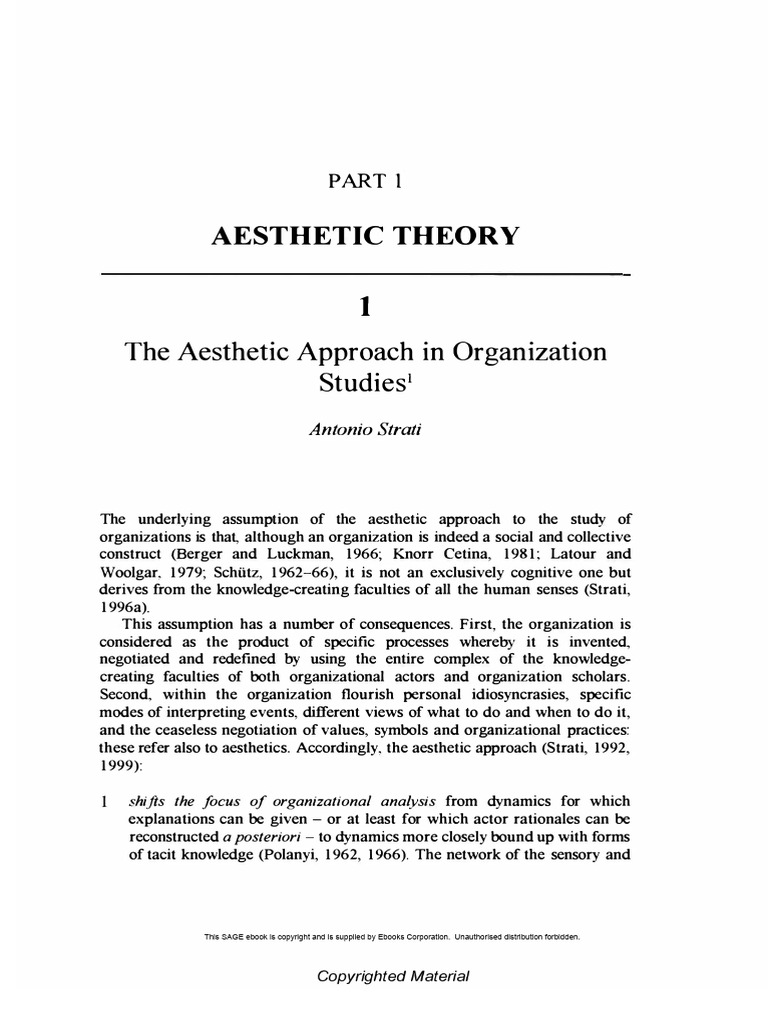 Aesthetic Approach in Organization Studies | PDF | Aesthetics | Knowledge