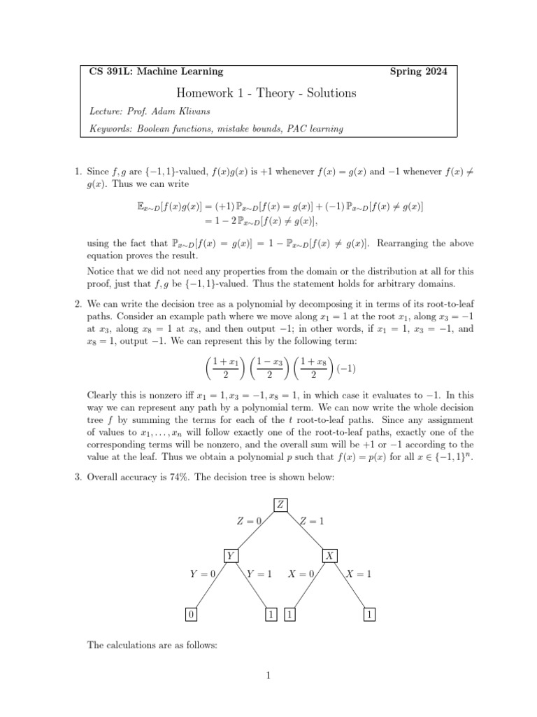 CS 391L Spring 2024 ML Homework 1 Solutions | PDF | Applied Mathematics ...