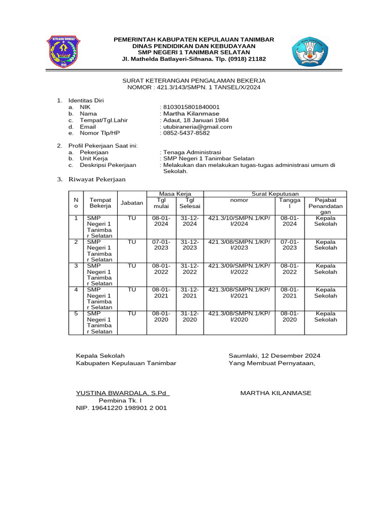Pengalaman Kerja | PDF