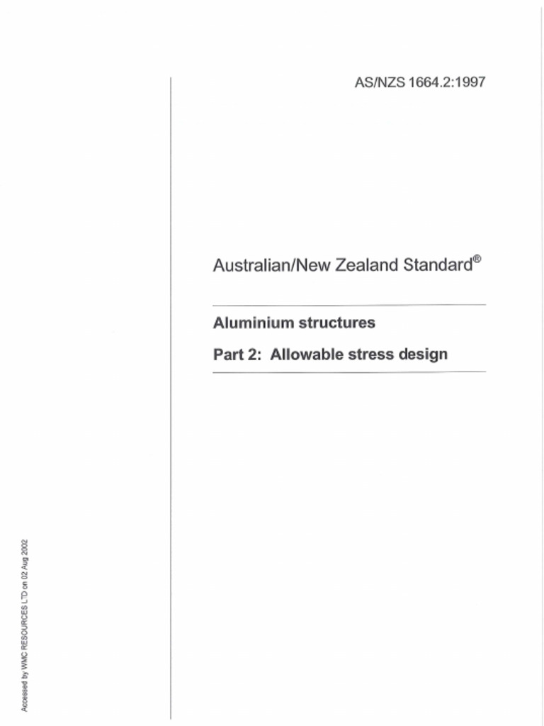 AS1664.2-1993 Alluminium Structures - PT 2. Allowable Stress Design | PDF