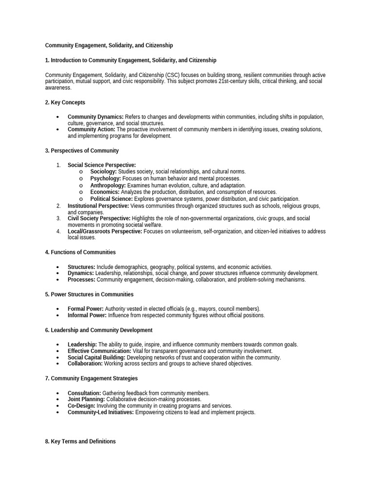 Community Engagement and Citizenship Guide | PDF | Community | Governance