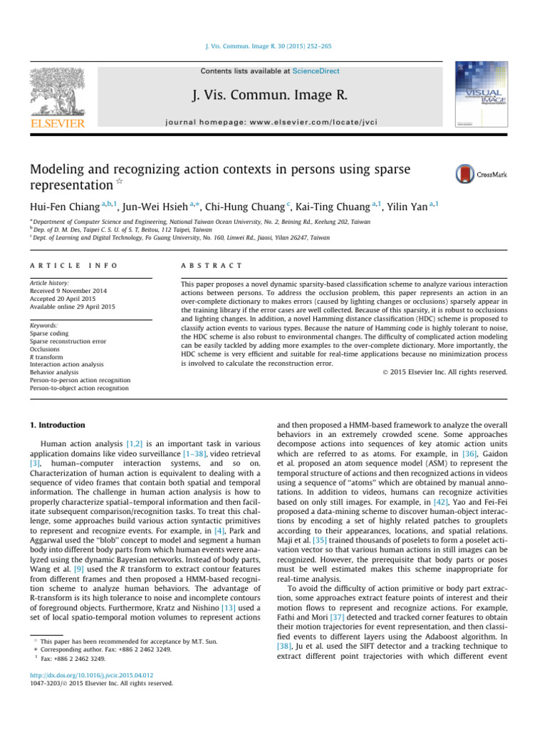 Action Context Recognition via Sparse Coding | PDF | Algorithms ...