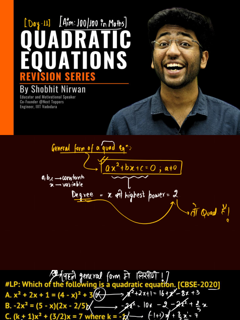Day11 Quadratic Equations | PDF