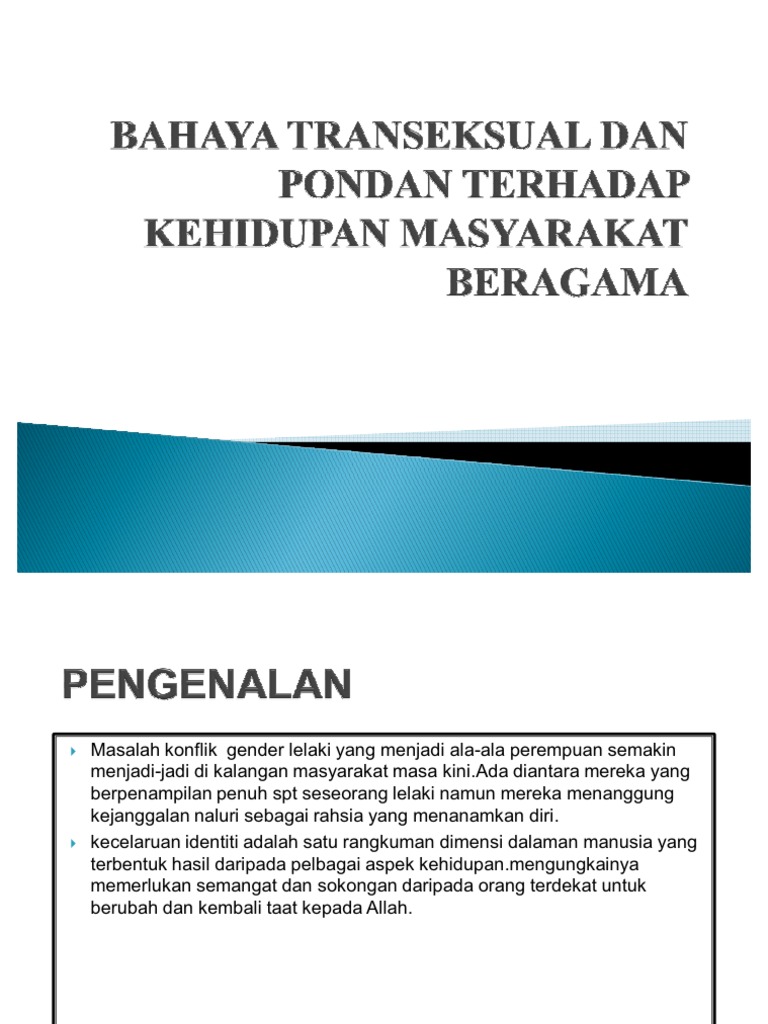 Bahaya Transeksual Dan Pondan Terhadap Kehidupan Masyarakat Pdf