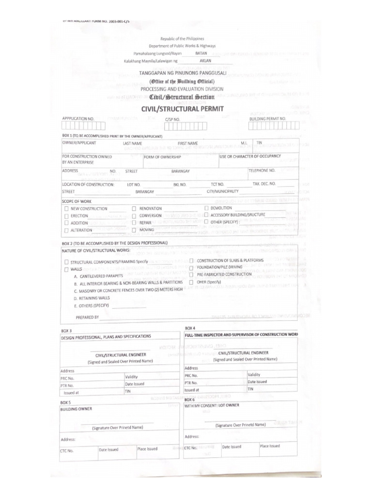 Civilstructural Permit | PDF