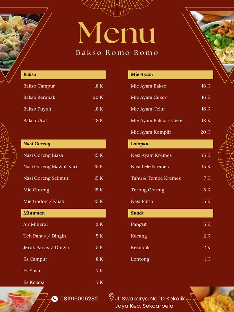 Curated visual reference: Menu Bakso Romo Variasi Lezat Dan Terjangkau Photo Inspiration