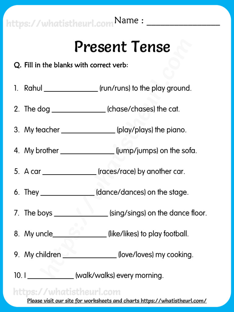 Grade 4 Simple Present Tense Worksheet | PDF