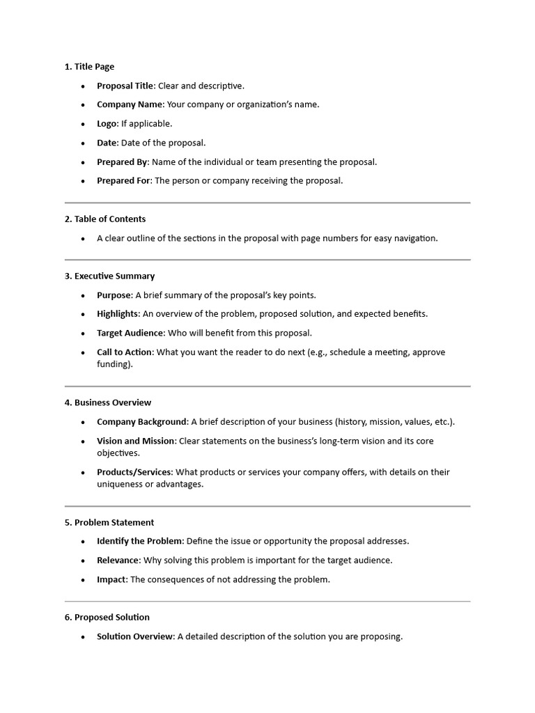 Comprehensive Proposal Template Guide | PDF | Return On Investment ...