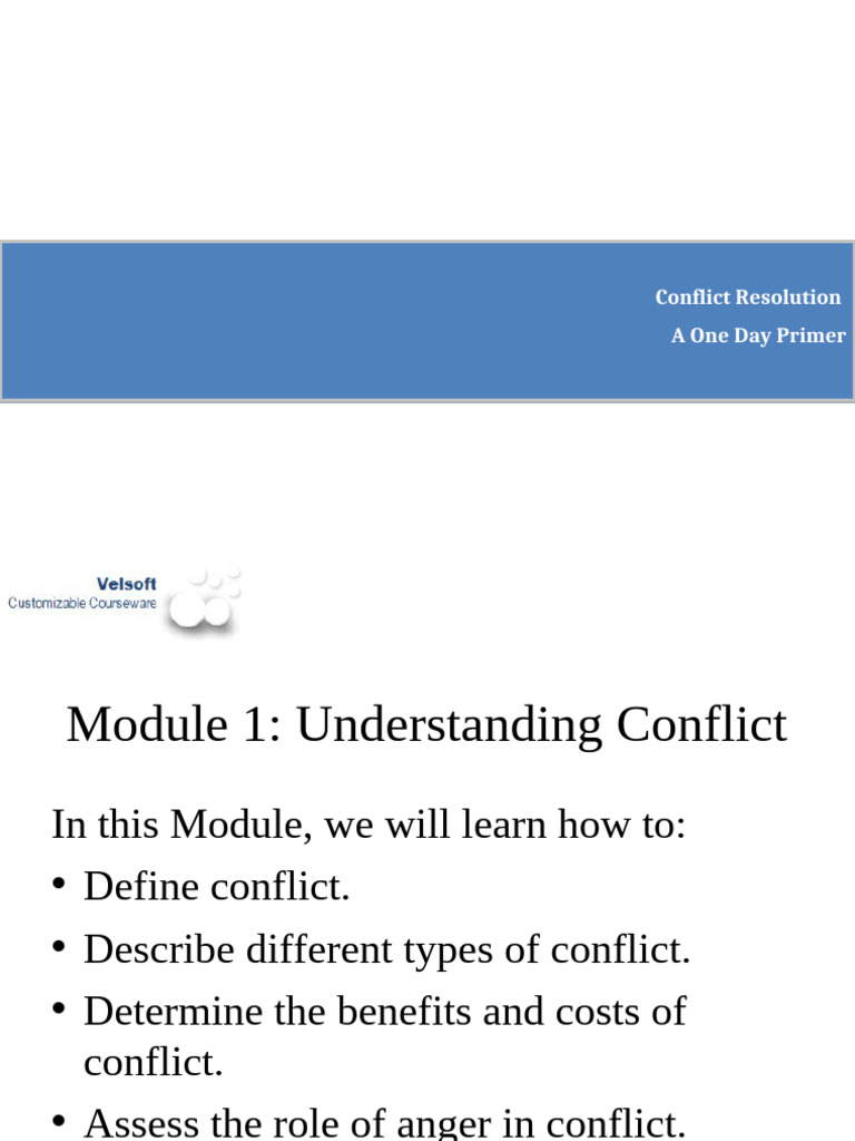 Understanding Conflict Dynamics | PDF | Mediation | Anger