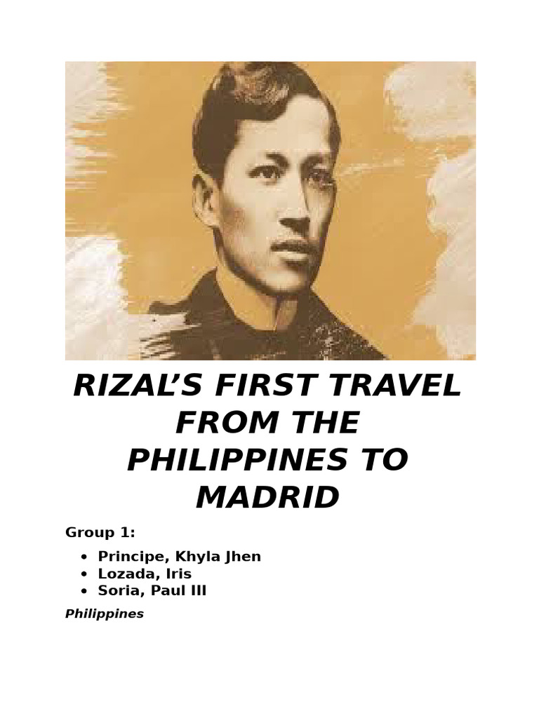 Rizal's Journey: From Philippines to Madrid | PDF | Manila