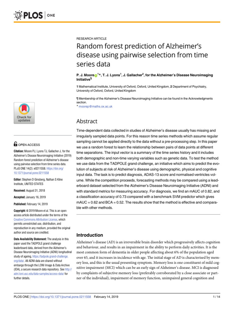 Paper 2 | PDF | Dementia | Receiver Operating Characteristic