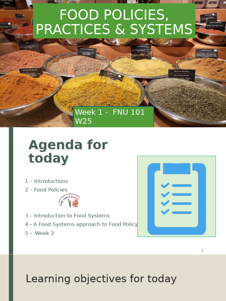 Food Policies and Systems Overview | PDF | Policy | Farmers' Market