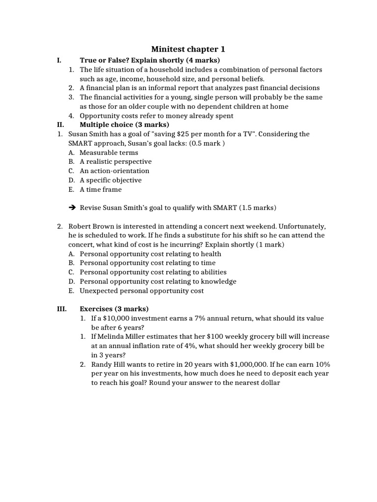 Mini Test Chapter 1.2025 KDQT 64B | PDF