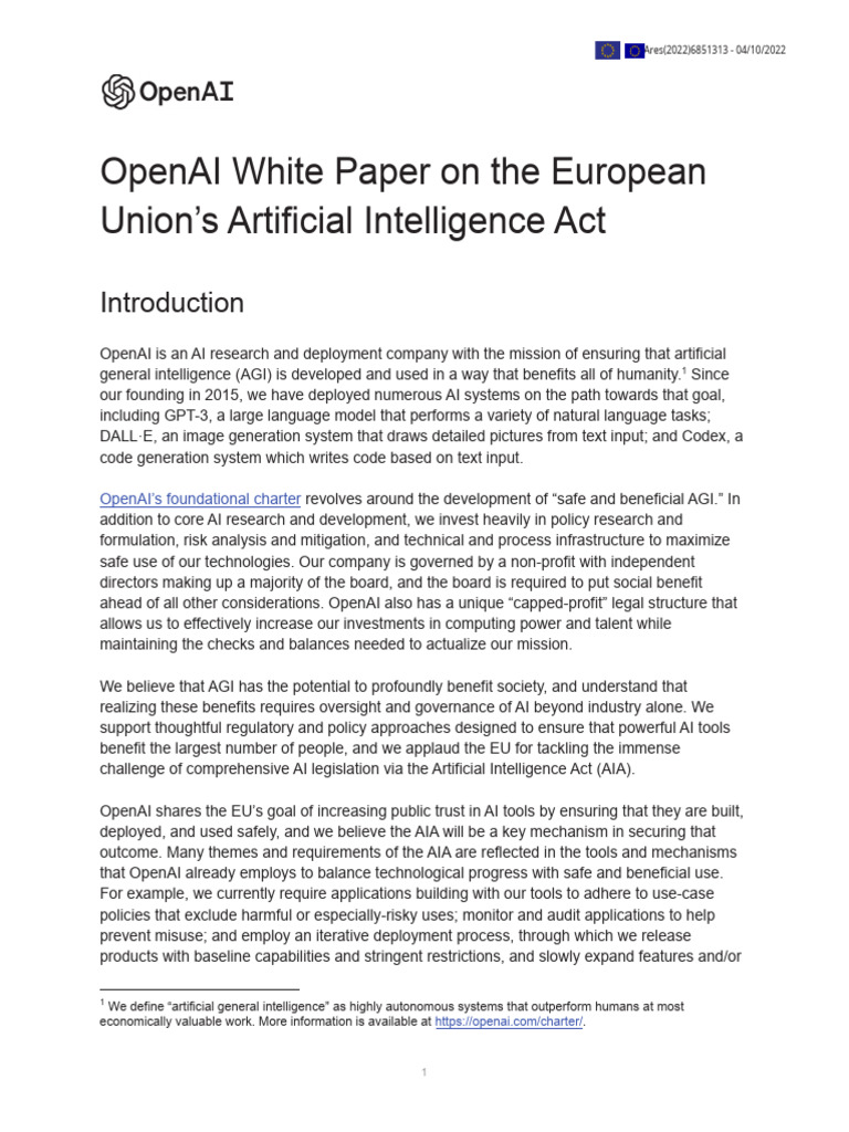 Openai Response Aia White-Paper | PDF