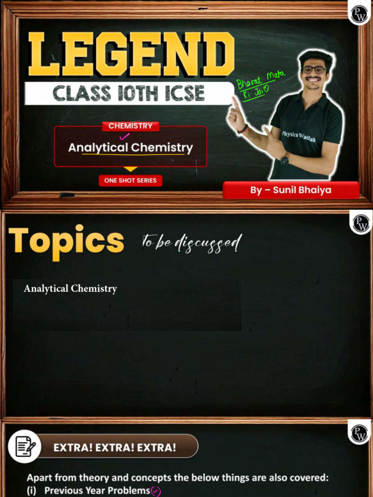Analytical Chemistry - Class Notes - Legend 2025 | PDF
