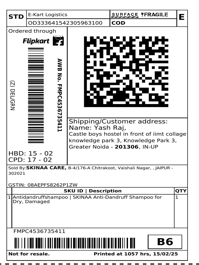 Flipkart Labels 15 Feb 2025-10-57 (Cropped) | PDF | Skin