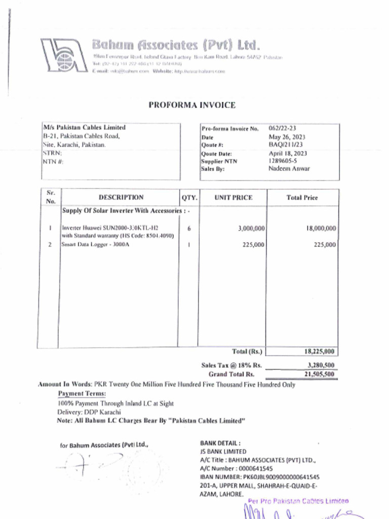++11 Solar PV Panel Inverters Nrv-230526 - PFI & Undertaking-Inverter ...