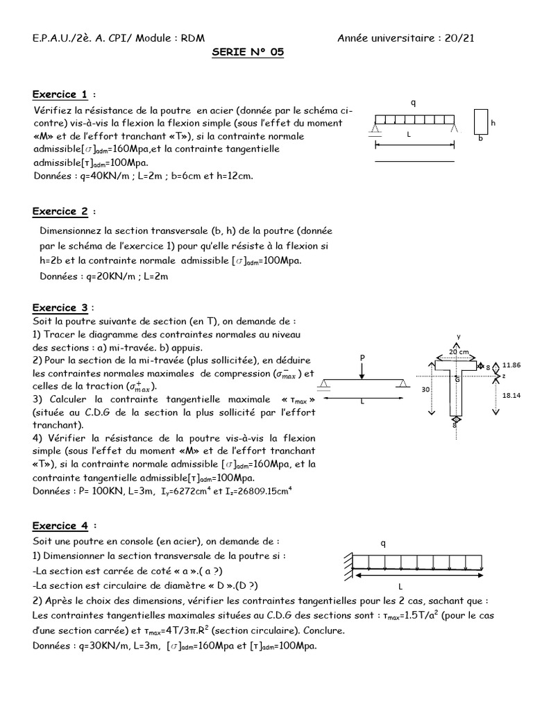 Dimensionnement de poutres en acier RDM | PDF | Flexion (matériau ...
