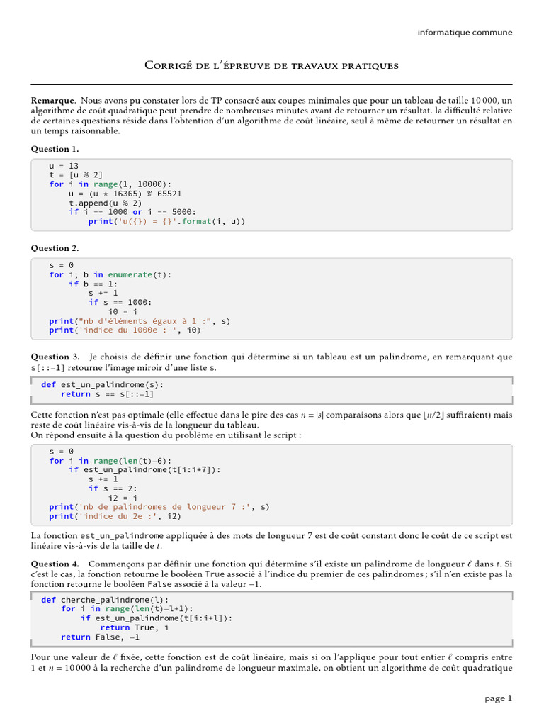 Algorithmes d'analyse de tableaux en Python | PDF | Entier relatif ...