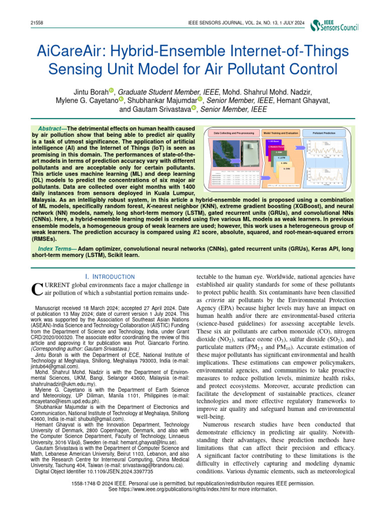 Hybrid-Ensemble IoT Model for Air Quality | PDF | Deep Learning ...