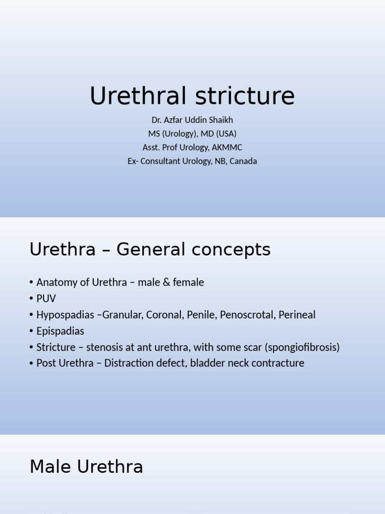 Urethral Stricture Disease | PDF | Medical Specialties | Urinary System