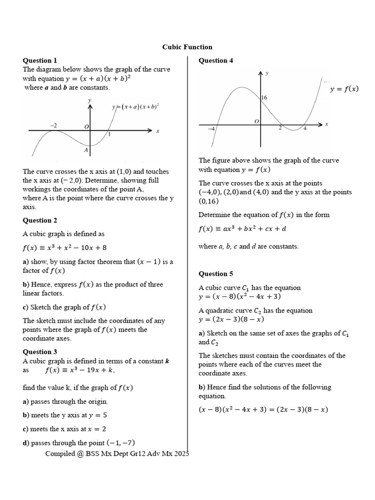 Cubic Function | PDF | Cartesian Coordinate System | Coordinate System