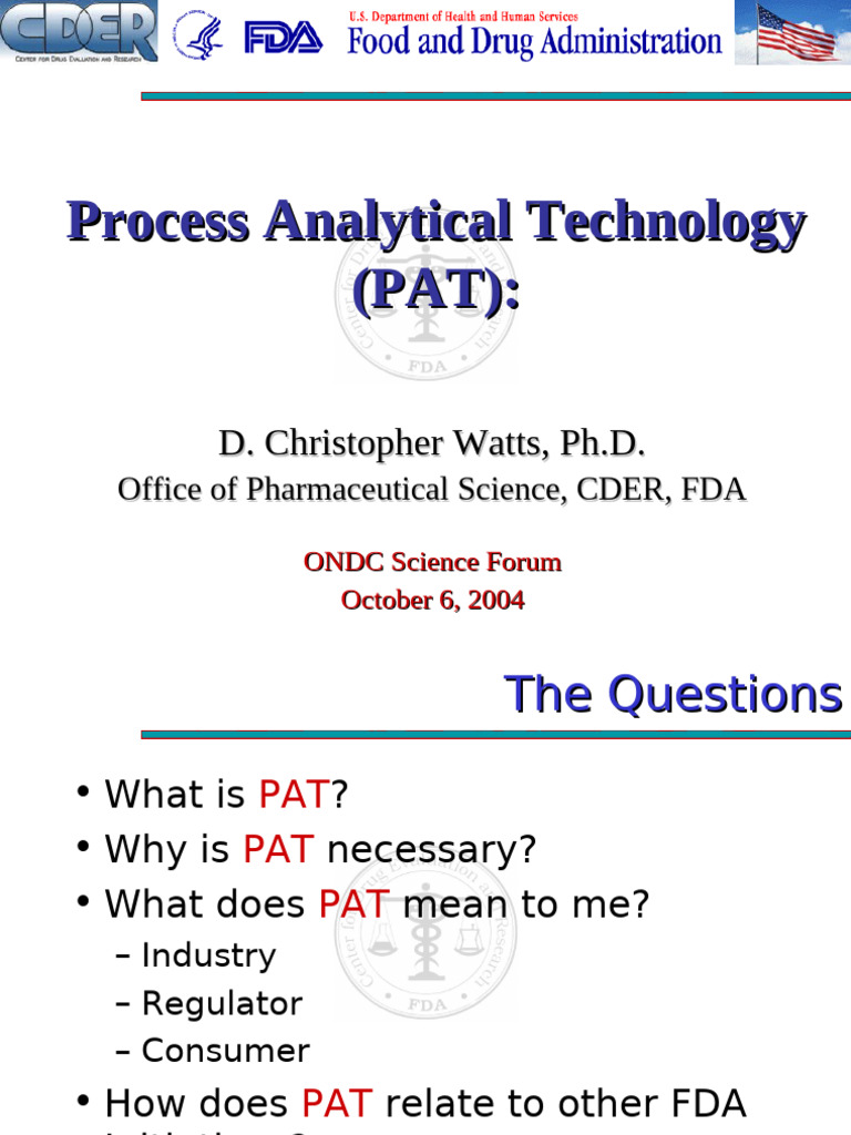 FDA PAT Guidance Overview 2004 | PDF | Food And Drug Administration ...