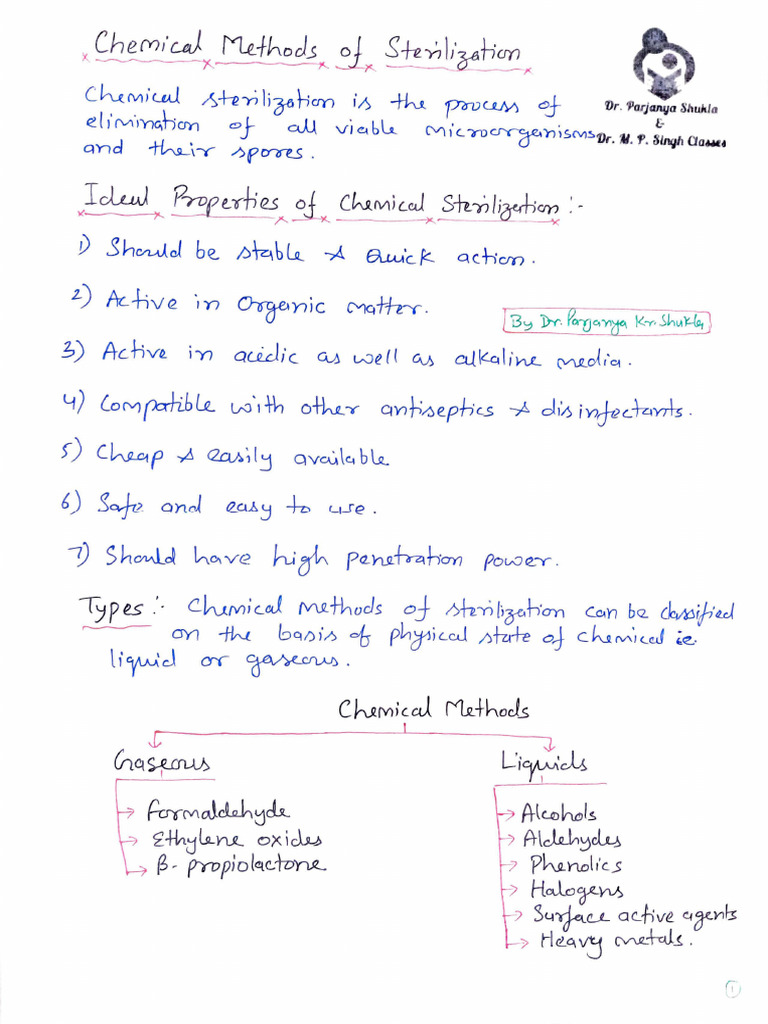 Chemical Sterilization Methods Explained | PDF | Chemical Substances